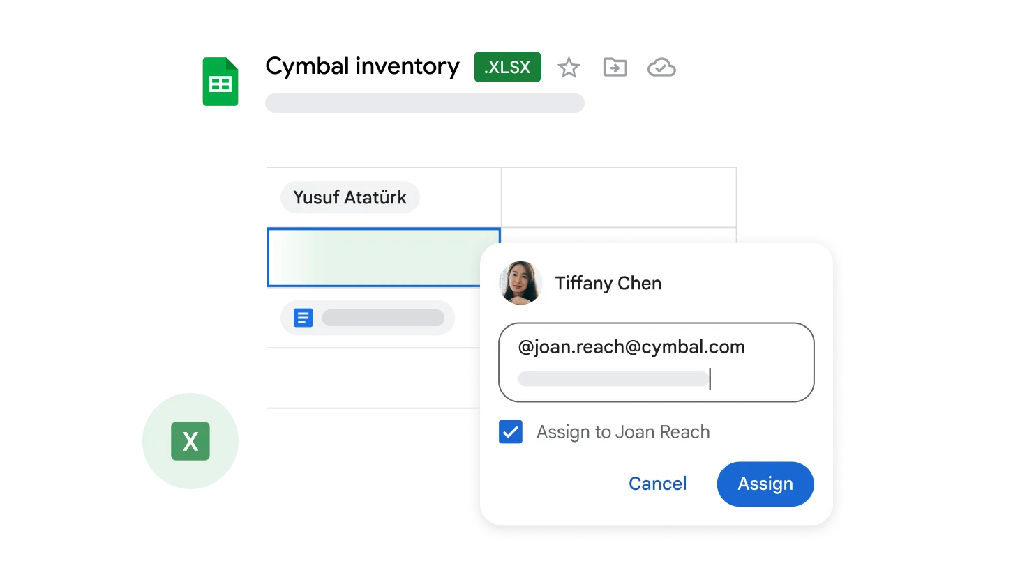 Team collaboration on spreadsheets